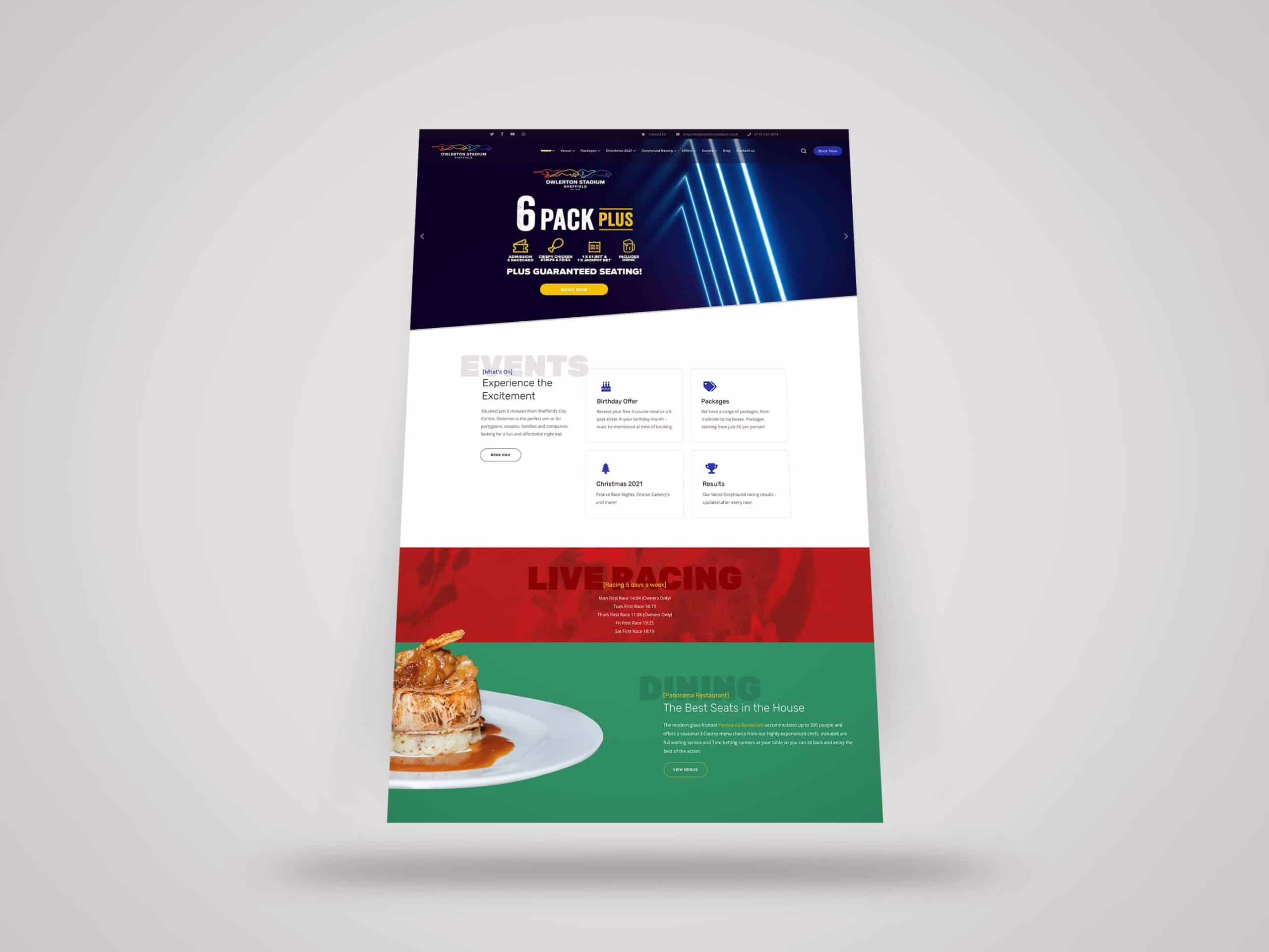 Owlerton Stadium Website Design - Fenti Marketing