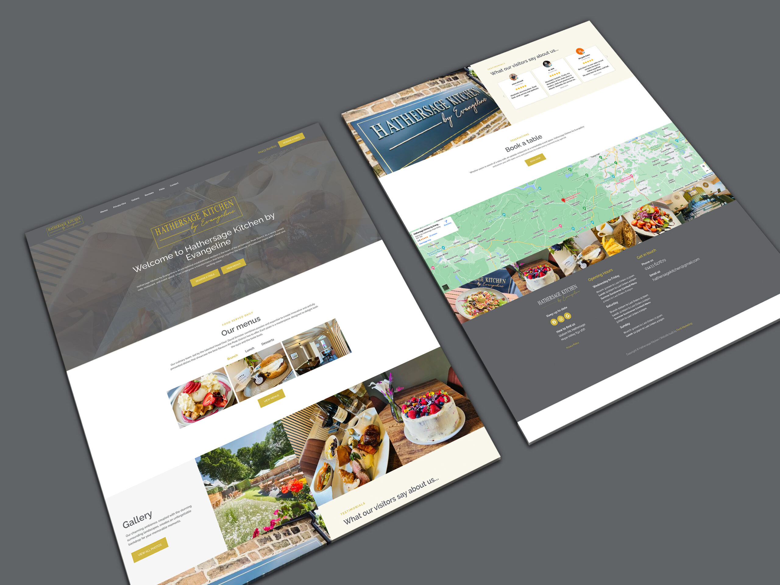 Website Design & Build for Hathersage Kitchen, Cafe, Restaurant & Event Space in the heart of the Peak District - Fenti Marketing