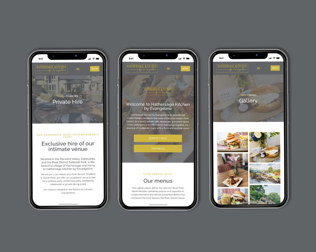 Website Design & Build for Hathersage Kitchen, Cafe, Restaurant & Event Space in the heart of the Peak District - Fenti Marketing
