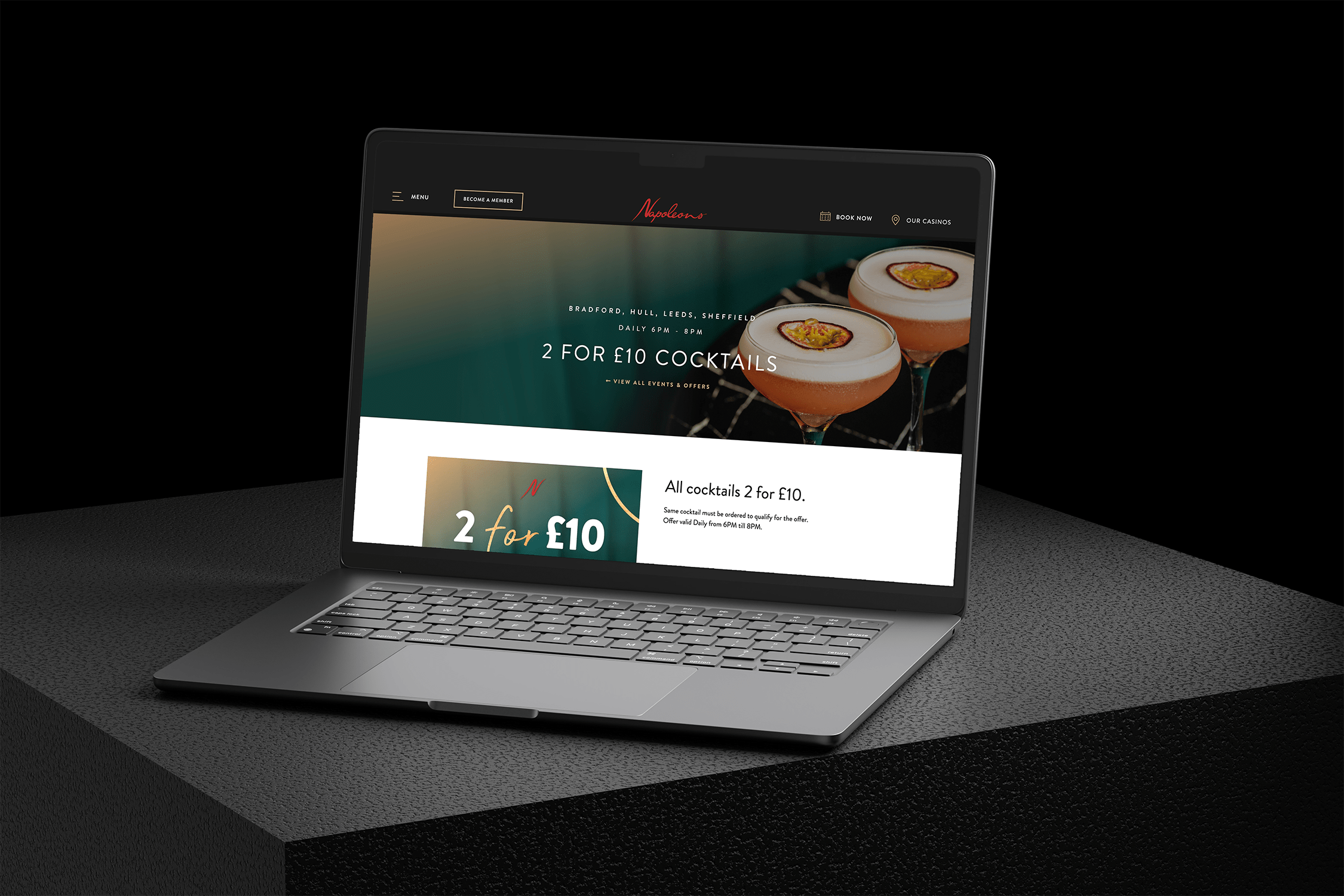 Optimising event visibility and user experience for Napoleons Casinos & Restaurants - Fenti Marketing