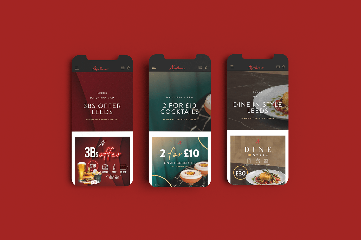 Optimising event visibility and user experience for Napoleons Casinos & Restaurants - Fenti Marketing