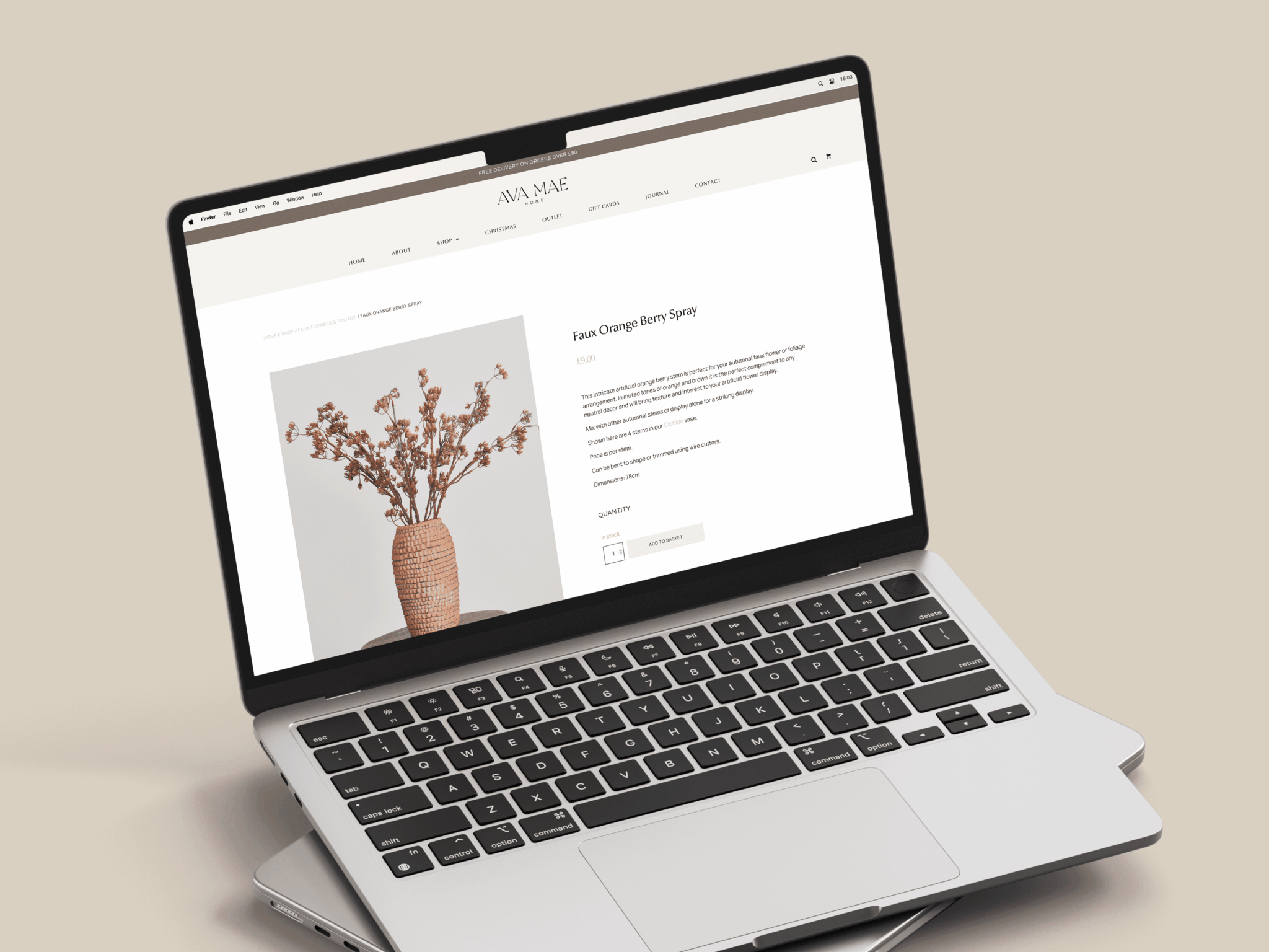 Website design & build for interior homeware brand, Ava Mae Homes - Fenti Marketing