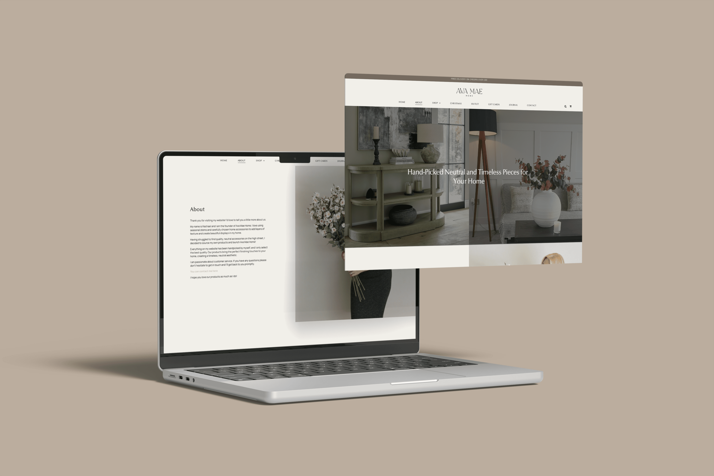 Website Design & Build for Interior Homeware Brand, Ava Mae Homes - Fenti Marketing